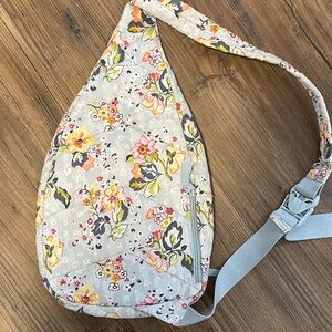 Vera Bradley Floral Sling Bag in Light Blue and Yellow